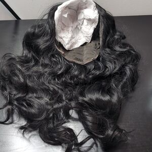 24-in Synthetic V Part Black Body Wave Half Wig No Sew Clip In